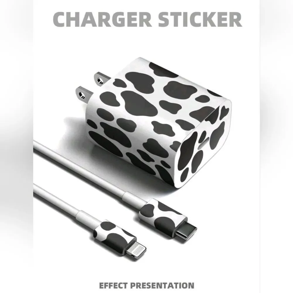 💕$1 Bundled Pattern Data Cable & Charger Head Sticker